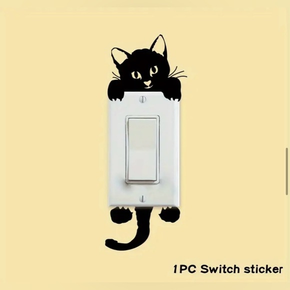 3/$10 Cat Light Switch Sticker - Decorative Wall Decal, Self-Adhesive - Picture 5 of 7